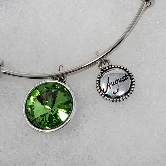 NWT HALLMARK GIFT AUGUST BIRTHSTONE SILVER BANGLE BRACELET WOMEN FASHION JEWELRY - Picture 7 of 8